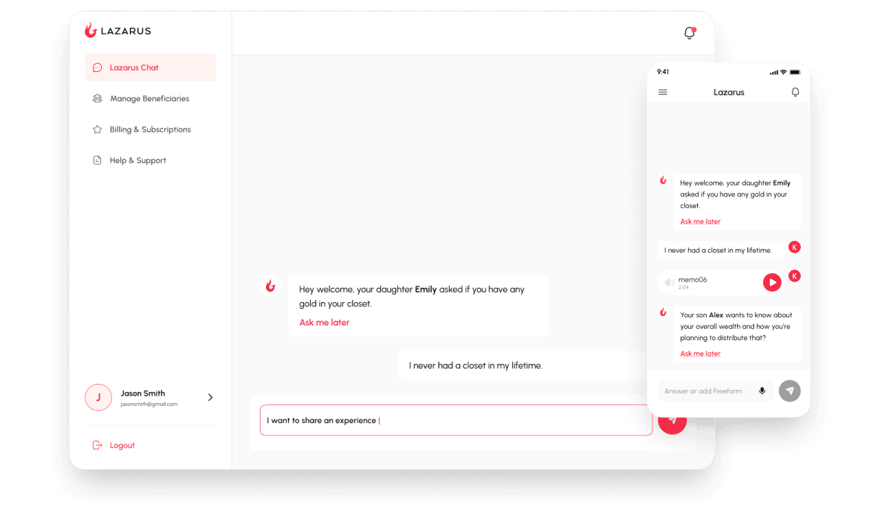 What is Lazarus - Digital Legacy Platform